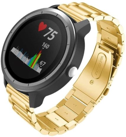 Strap-it Strap-it Bracelet acier Garmin Vivoactive 3 (or)