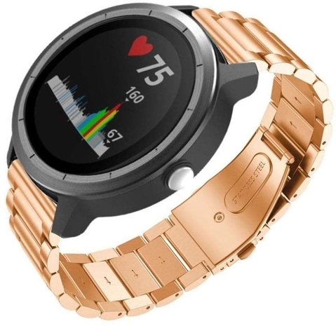 Strap-it Strap-it Bracelet acier Garmin Vivoactive 3 (or rose)