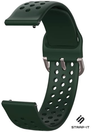 Strap-it Strap-it Bracelet silicone avec trous Garmin Vivoactive 3 (vert armée)