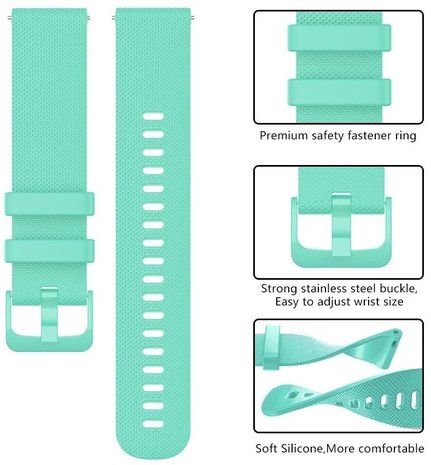 Strap-it Strap-it Bracelet silicone Garmin Vivomove 3s - 39mm - aqua