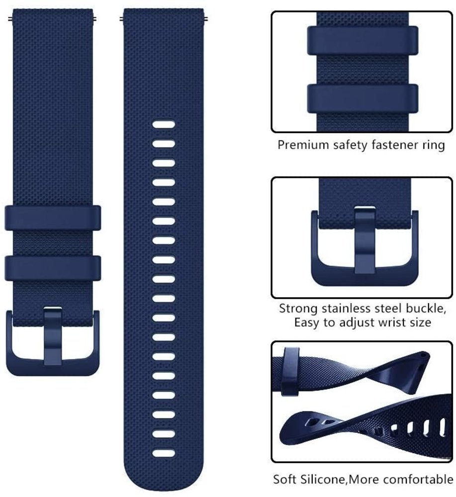 Strap-it Strap-it Bracelet silicone Garmin Vivomove 3s - 39mm - bleu foncé