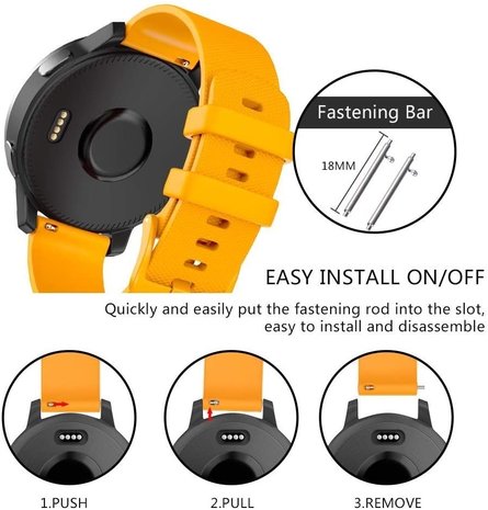 Strap-it Strap-it Bracelet silicone Garmin Vivomove 3s - 39mm - orange