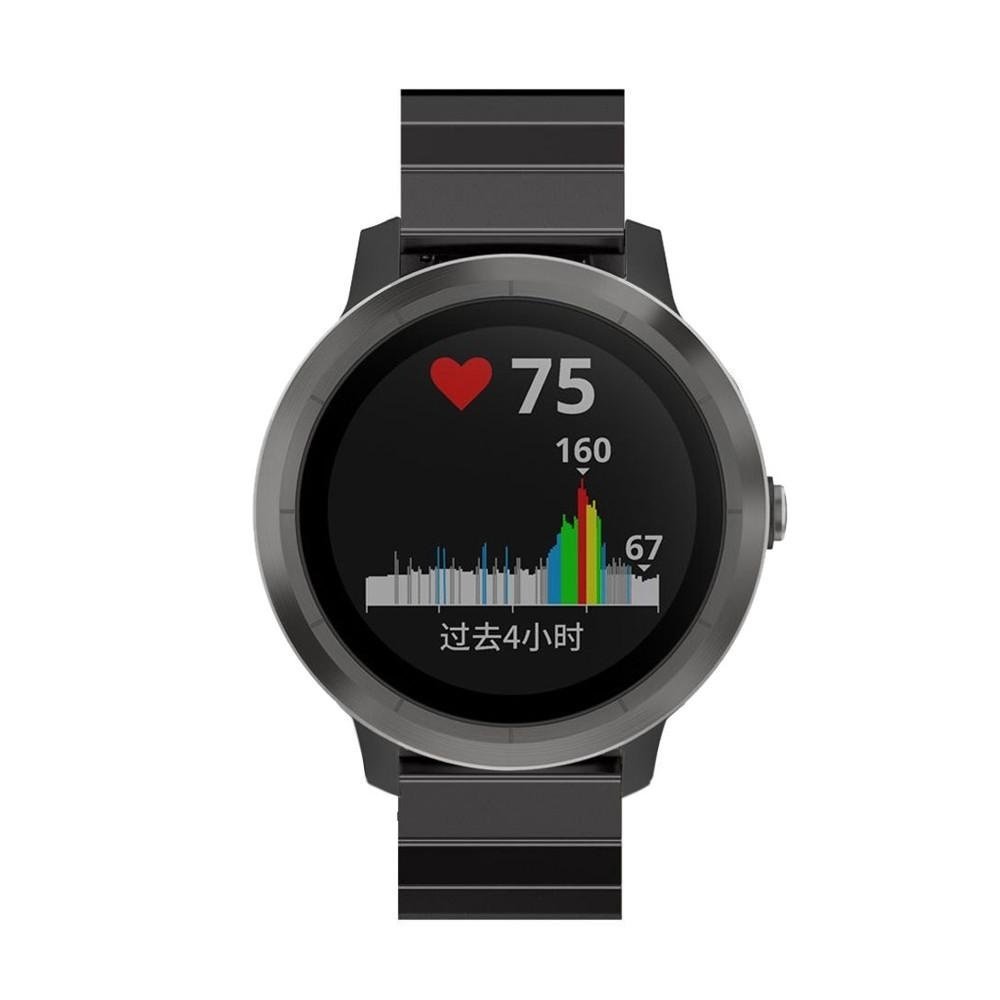 Strap-it Strap-it Bracelet métal Garmin Vivoactive 3 (noir)