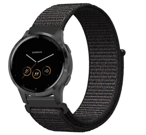 Strap-it Strap-it Bracelet nylon Garmin Vivoactive 4s - 40mm - noir