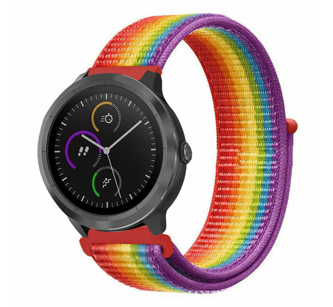 Strap-it Strap-it Bracelet nylon Garmin Vivoactive 4 - 45mm - arc-en-ciel Strap-it Strap-it Bracelet nylon Garmin Vivoactive 4 - 45mm - arc-en-ciel