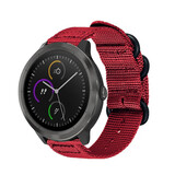 Strap-it Bracelet nylon boucle Garmin Vivoactive 4 - 45mm - rouge