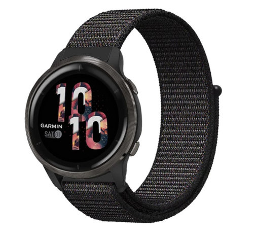 Strap-it Strap-it Bracelet nylon Garmin Venu 2 - 45mm - noir Strap-it Strap-it Bracelet nylon Garmin Venu 2 - 45mm - noir