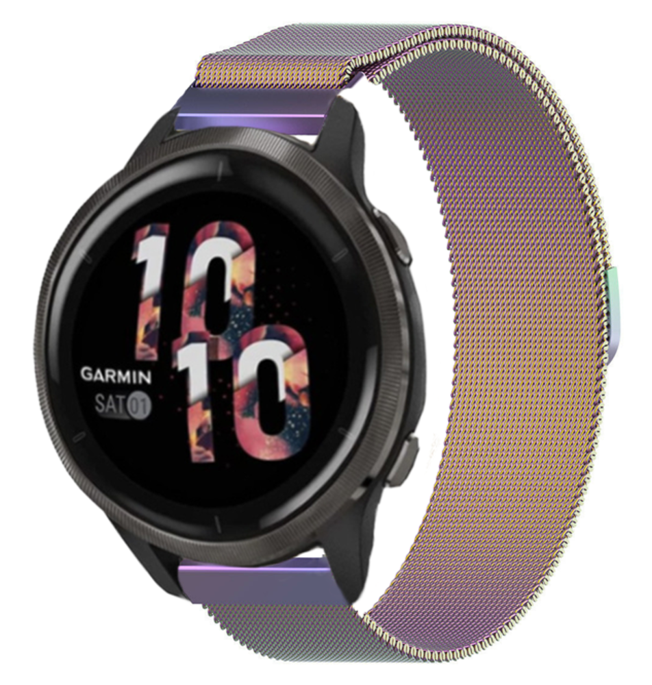 Strap-it Strap-it Bracelet Milanais Garmin Venu 2 - 45mm - arc-en-ciel Strap-it Strap-it Bracelet Milanais Garmin Venu 2 - 45mm - arc-en-ciel