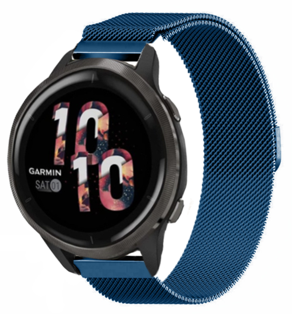 Strap-it Strap-it Bracelet Milanais Garmin Venu 2 - 45mm - bleu
