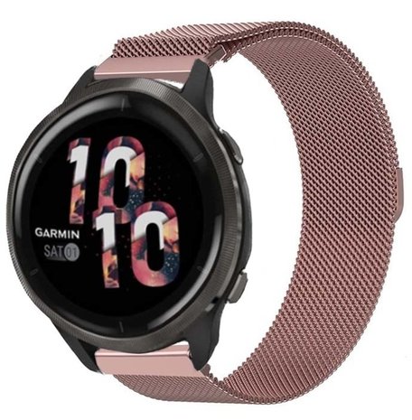 Strap-it Strap-it Bracelet Milanais Garmin Venu 2 - 45mm - rose