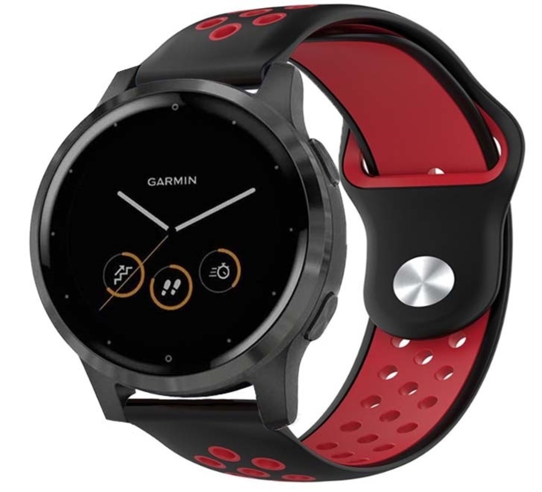 Strap-it Strap-it Bracelet sport Garmin Vivoactive 4s - 40mm - noir/rouge