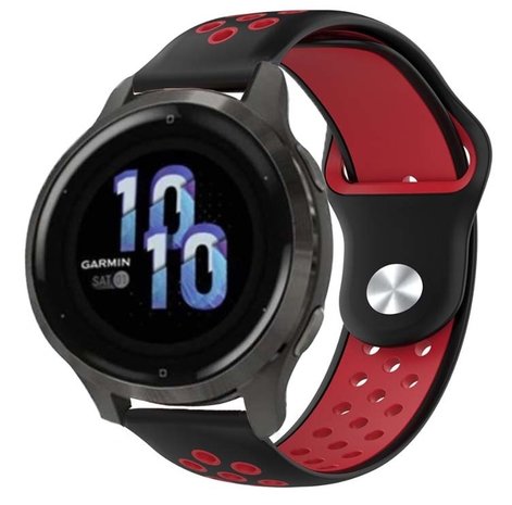 Strap-it Strap-it Bracelet sport Garmin Venu 2s - 40mm - noir/rouge