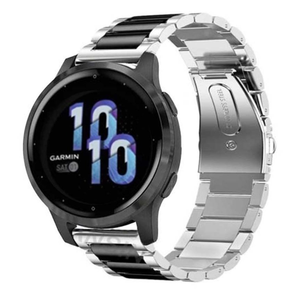 Strap-it Strap-it Bracelet acier Garmin Venu 2s - 40mm - argent/noir