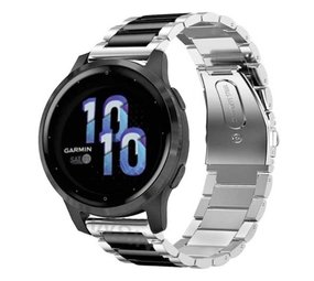 Strap-it Bracelet acier Garmin Venu 2s - 40mm - argent/noir