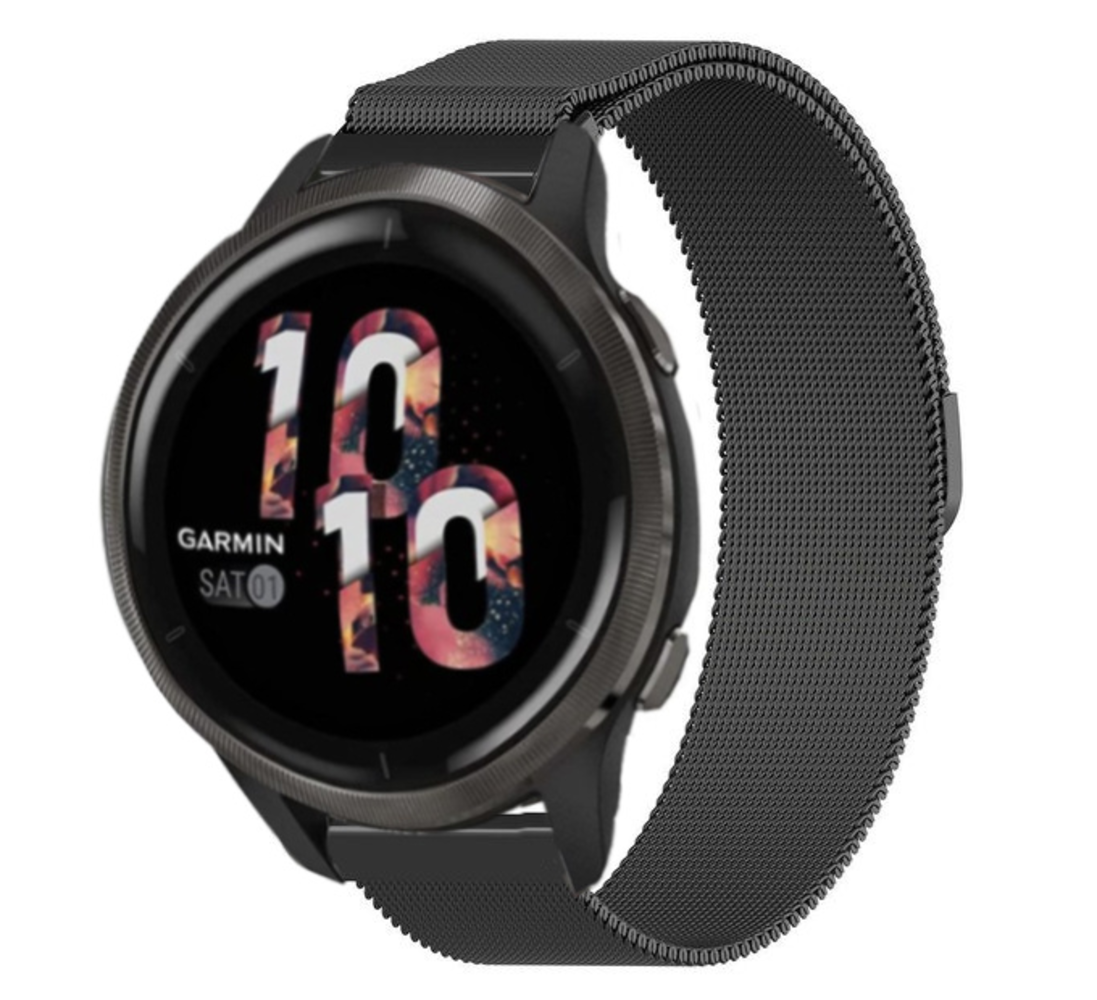 Strap-it Strap-it Bracelet Milanais Garmin Venu 2 - 45mm - noir