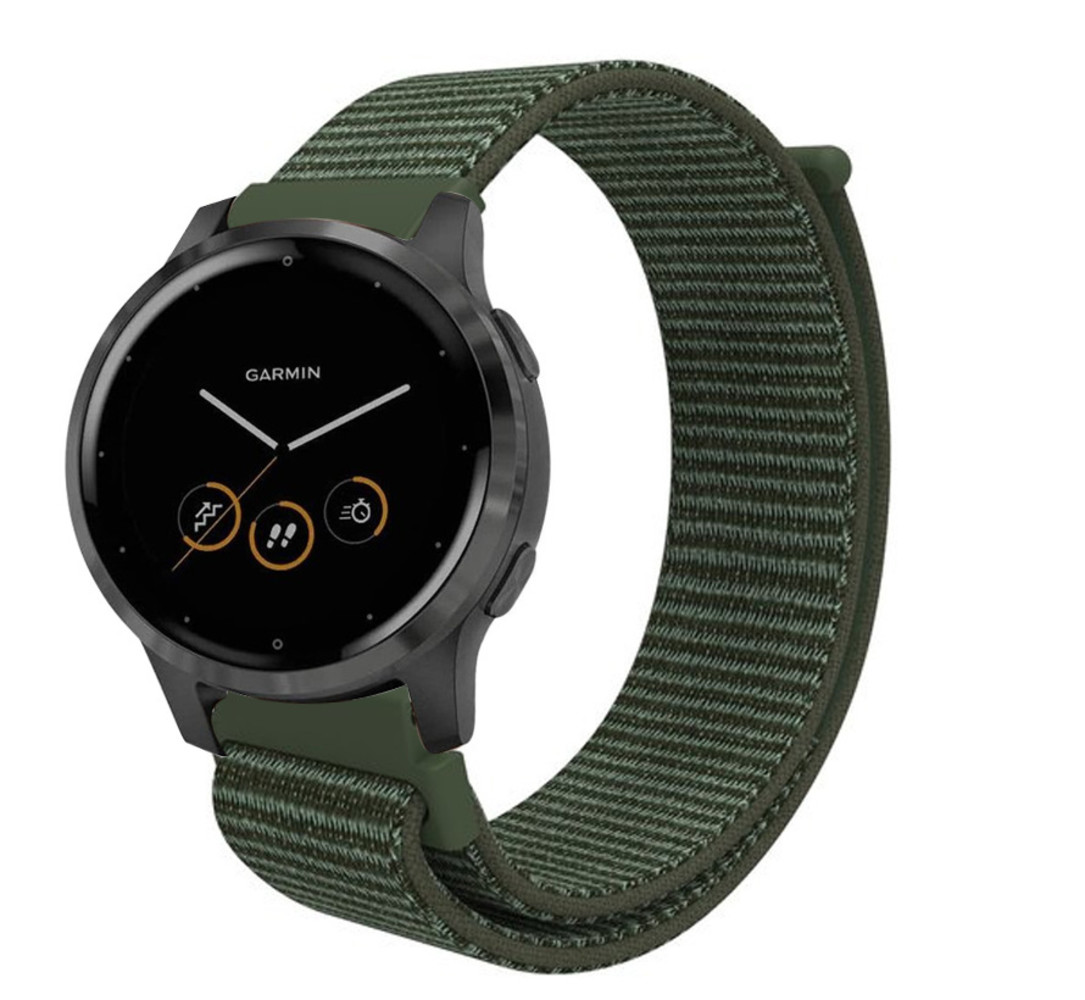 Strap-it Strap-it Bracelet nylon Garmin Vivoactive 4s - 40mm - vert foncé