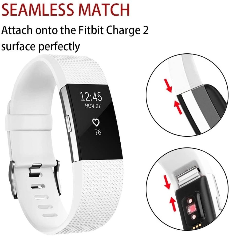 Strap-it Strap-it Bracelet silicone Fitbit Charge 2 (blanc)