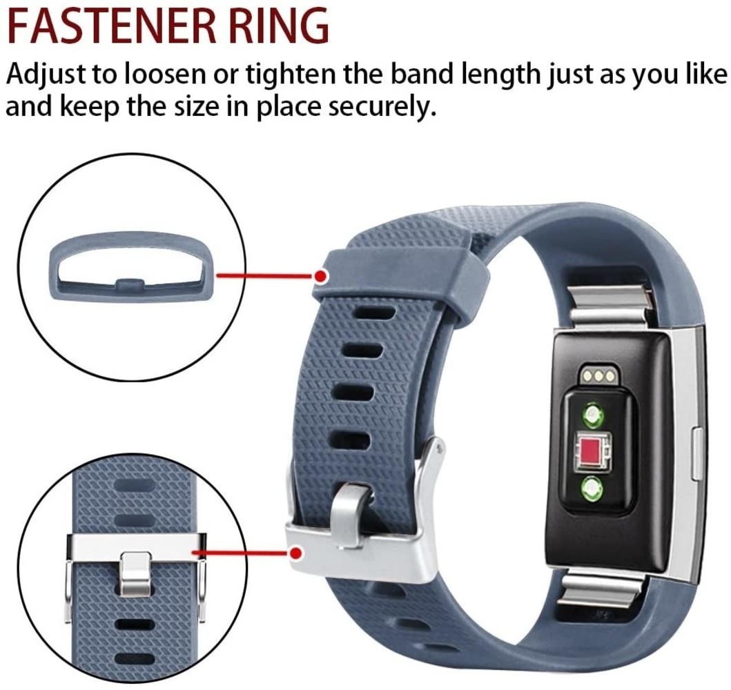 Strap-it Strap-it Bracelet silicone Fitbit Charge 2 (gris bleu)