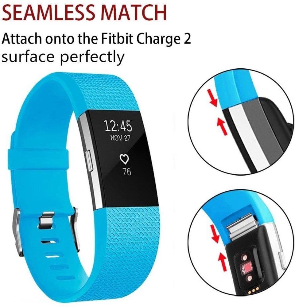Strap-it Strap-it Bracelet silicone Fitbit Charge 2 (bleu)