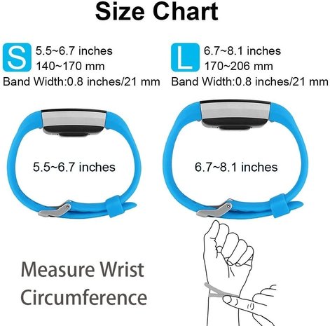 Strap-it Strap-it Bracelet silicone Fitbit Charge 2 (bleu)