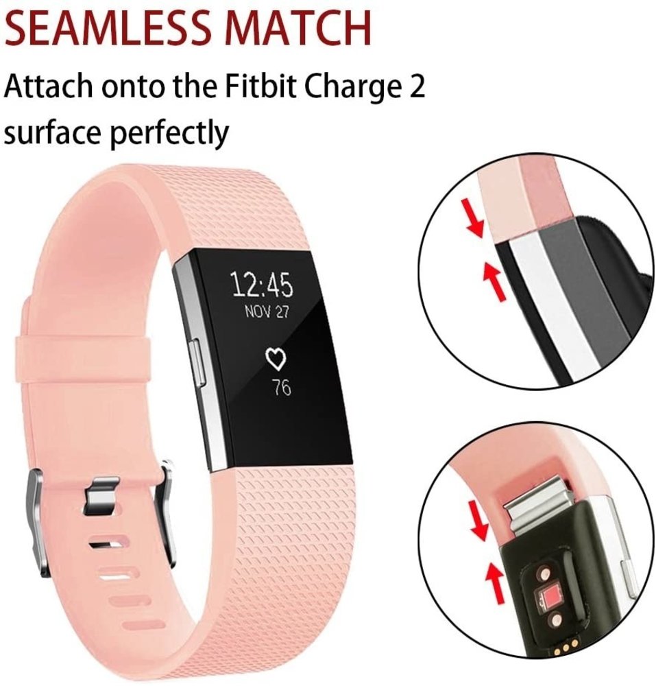 Strap-it Strap-it Bracelet silicone Fitbit Charge 2 (rose)