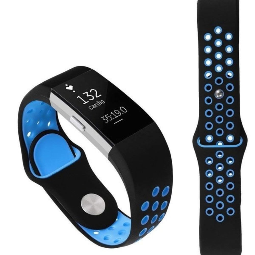 Strap-it Strap-it Bracelet Sport Fitbit Charge 2 (noir / bleu)
