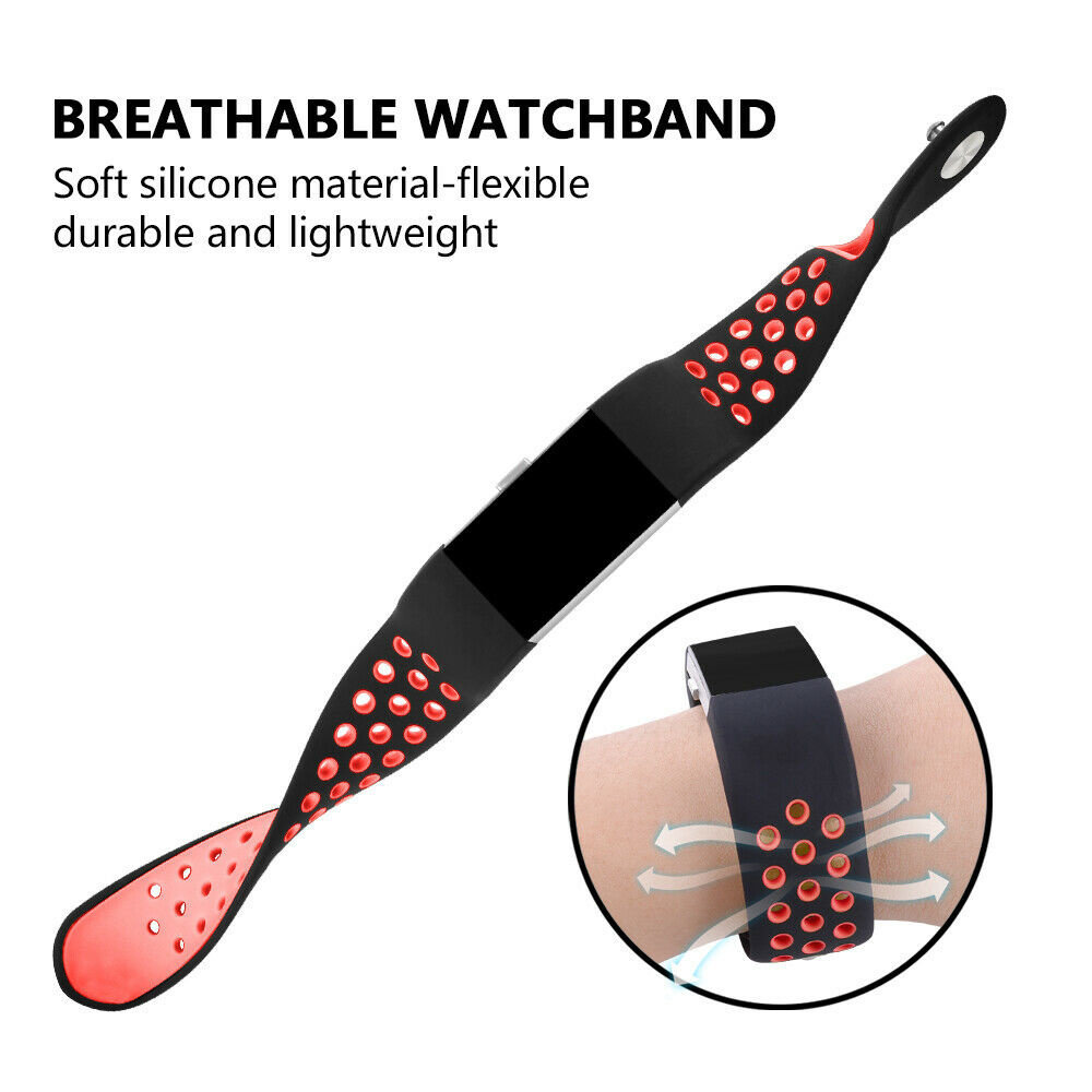 Strap-it Strap-it Bracelet sport Fitbit Charge 2 (noir/rouge) Strap-it Strap-it Bracelet sport Fitbit Charge 2 (noir/rouge)