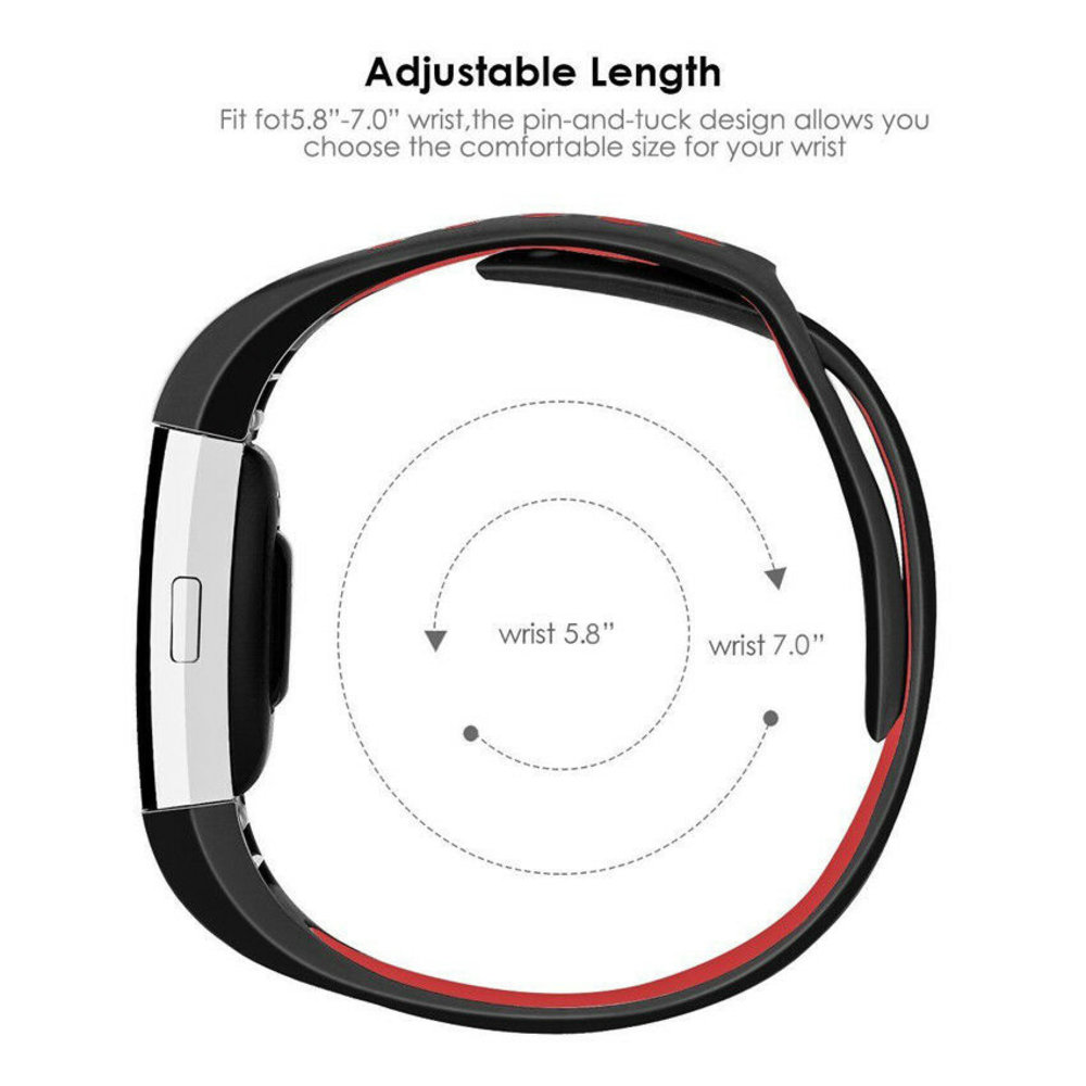 Strap-it Strap-it Bracelet sport Fitbit Charge 2 (noir/rouge) Strap-it Strap-it Bracelet sport Fitbit Charge 2 (noir/rouge)