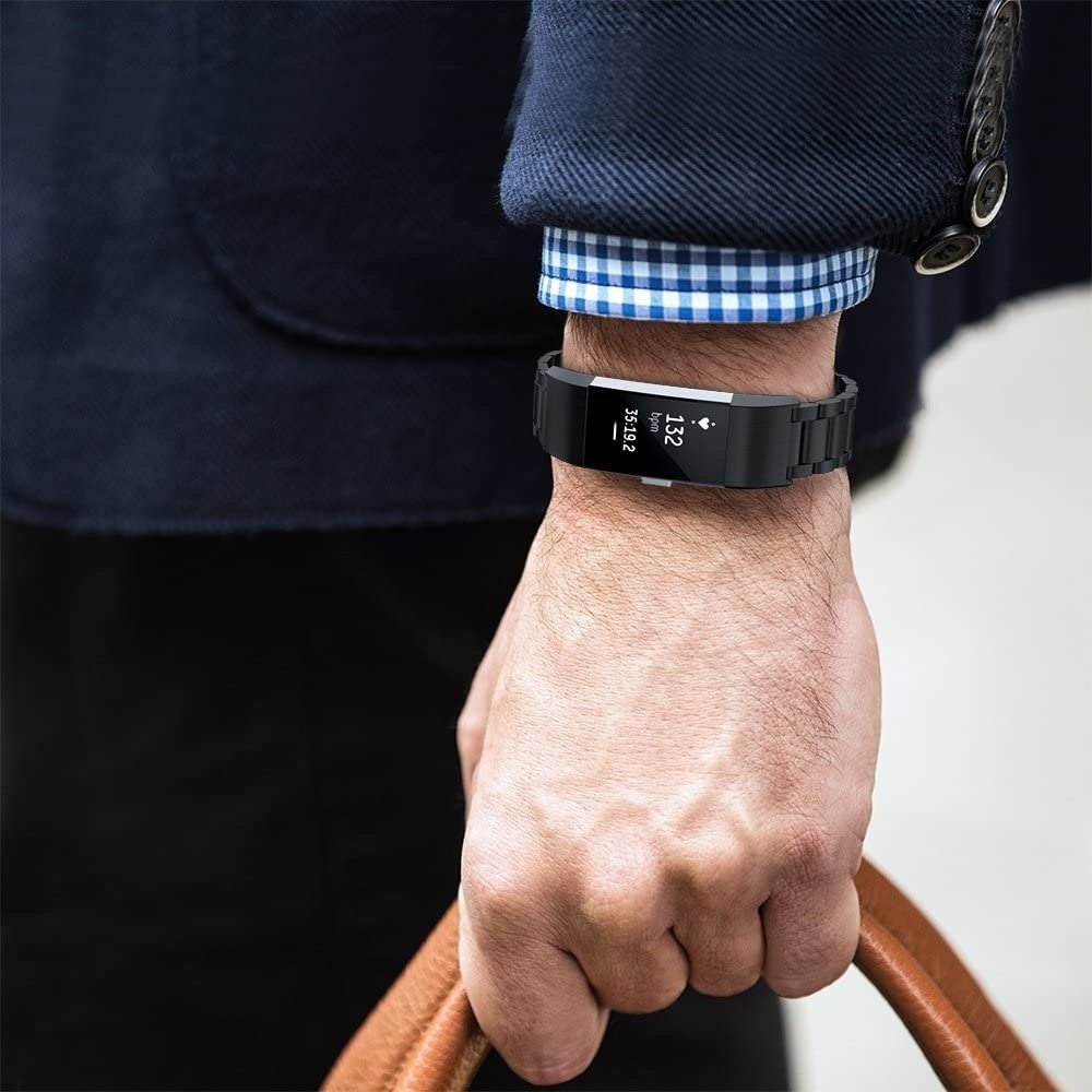 Strap-it Strap-it Bracelet acier Fitbit Charge 2 (noir)