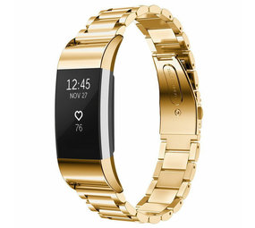 Strap-it Bracelet acier Fitbit Charge 2 (or)