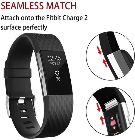 Strap-it Strap-it Bracelet silicone Fitbit Charge 2 Diamond (noir)