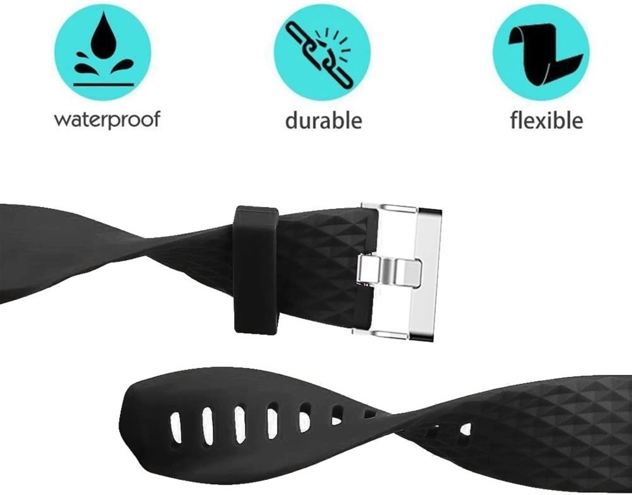 Strap-it Strap-it Bracelet silicone Fitbit Charge 2 Diamond (noir)