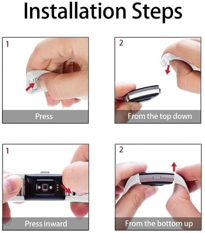 Strap-it Strap-it Bracelet silicone diamant Fitbit Charge 2 (aqua)