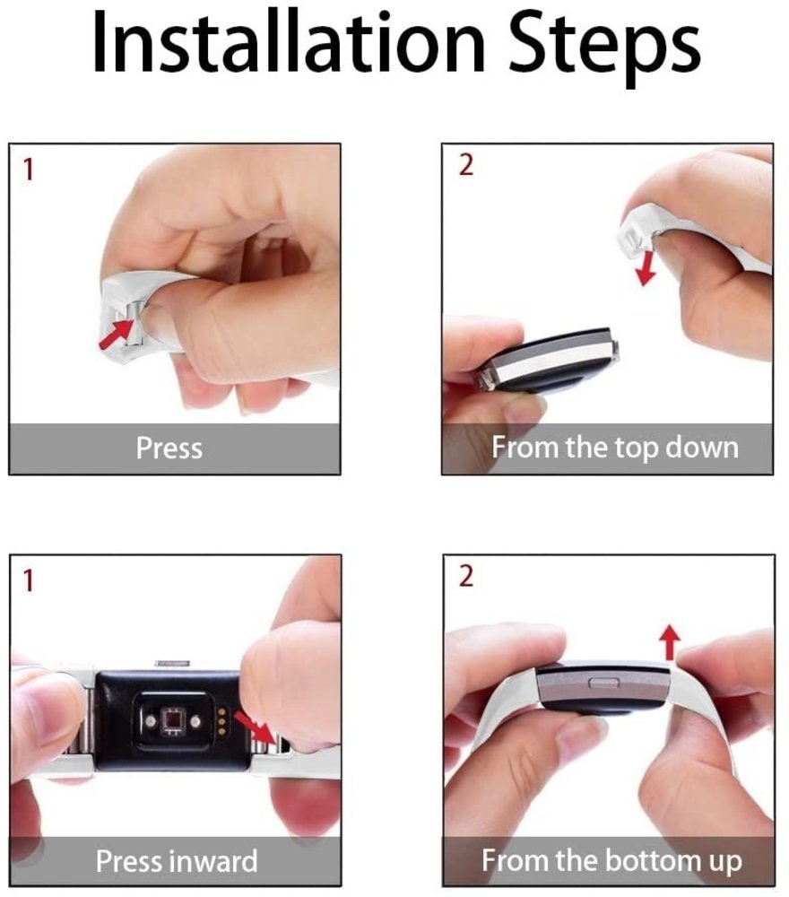 Strap-it Strap-it Bracelet silicone diamant Fitbit Charge 2 (rouge)