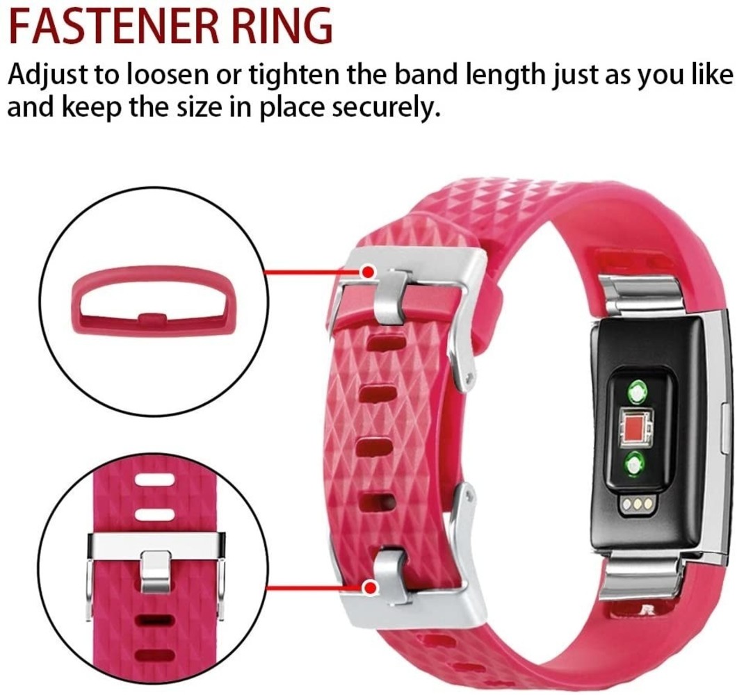 Strap-it Strap-it Bracelet silicone diamant Fitbit Charge 2 (rose vif)