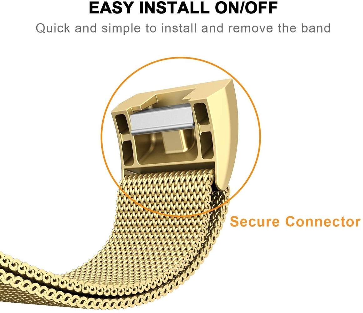 Strap-it Strap-it Bracelet Milanais Fitbit Charge 2 (or)