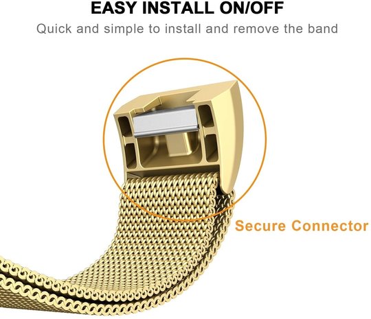 Strap-it Strap-it Bracelet Milanais Fitbit Charge 2 (or)