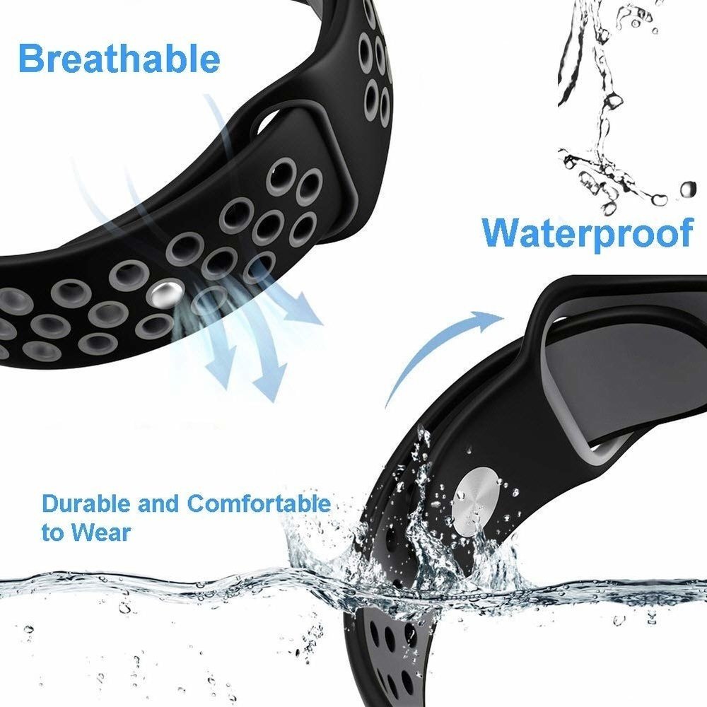 Strap-it Strap-it Bracelet sport Fitbit Versa (noir / gris)