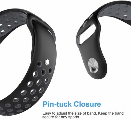 Strap-it Strap-it Bracelet sport Fitbit Versa (noir / gris)