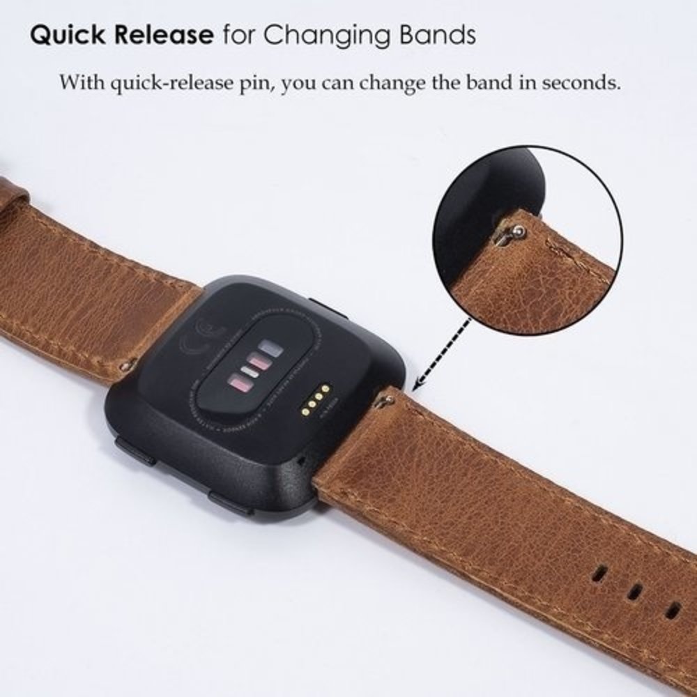 Strap-it Strap-it Bracelet cuir Fitbit Versa (marron)