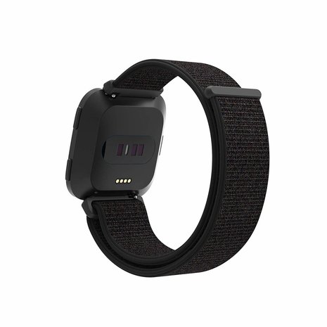 Strap-it Strap-it Bracelet nylon Fitbit Versa (noir)