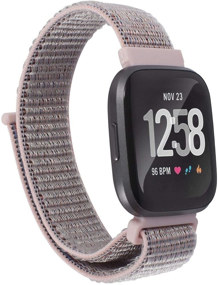 Strap-it Strap-it Bracelet nylon Fitbit Versa (rose)