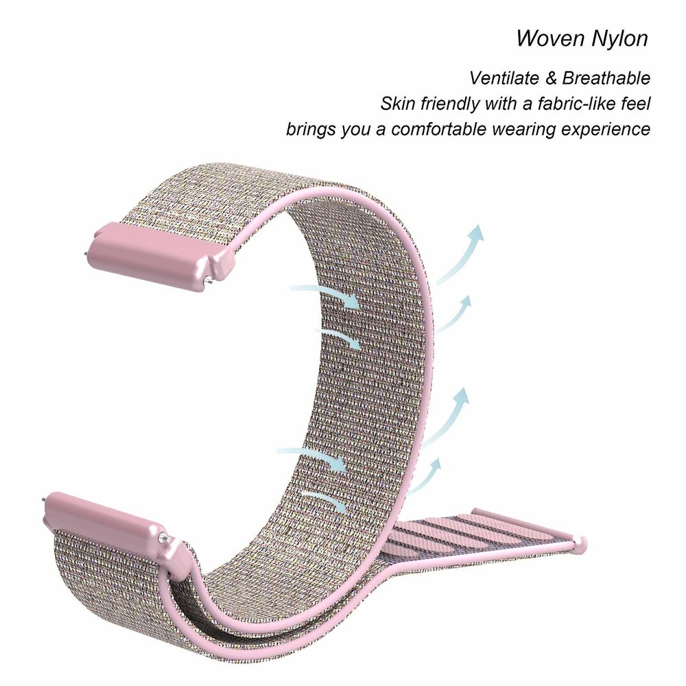 Strap-it Strap-it Bracelet nylon Fitbit Versa (rose)