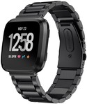 Strap-it Strap-it Bracelet acier Fitbit Versa (noir)