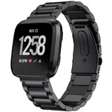 Strap-it Bracelet acier Fitbit Versa (noir)