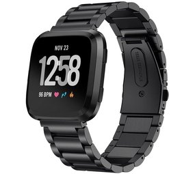 Strap-it Bracelet acier Fitbit Versa (noir)