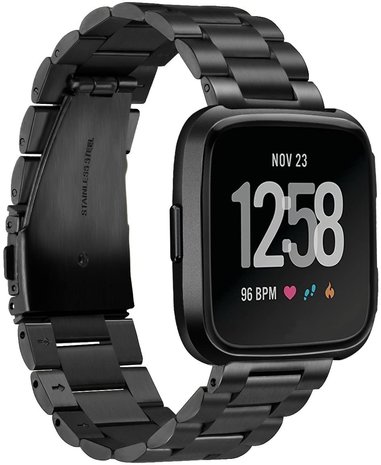 Strap-it Strap-it Bracelet acier Fitbit Versa (noir)