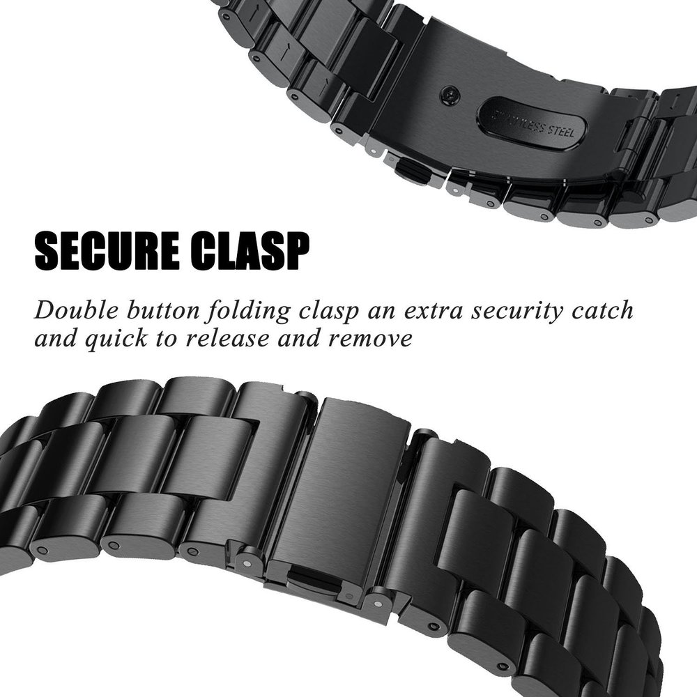 Strap-it Strap-it Bracelet acier Fitbit Versa (noir)