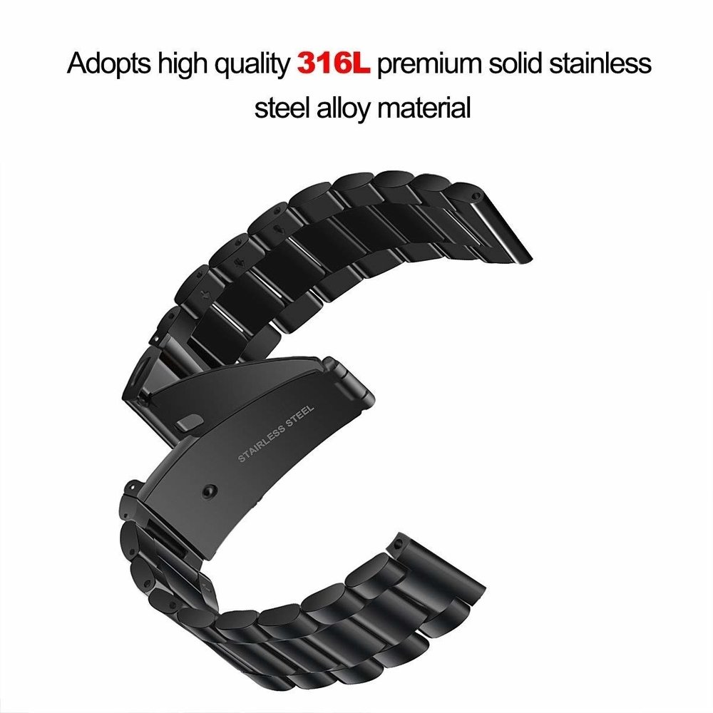 Strap-it Strap-it Bracelet acier Fitbit Versa (noir)