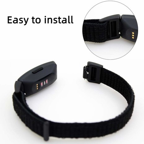 Strap-it Strap-it Bracelet nylon Fitbit Inspire (noir)